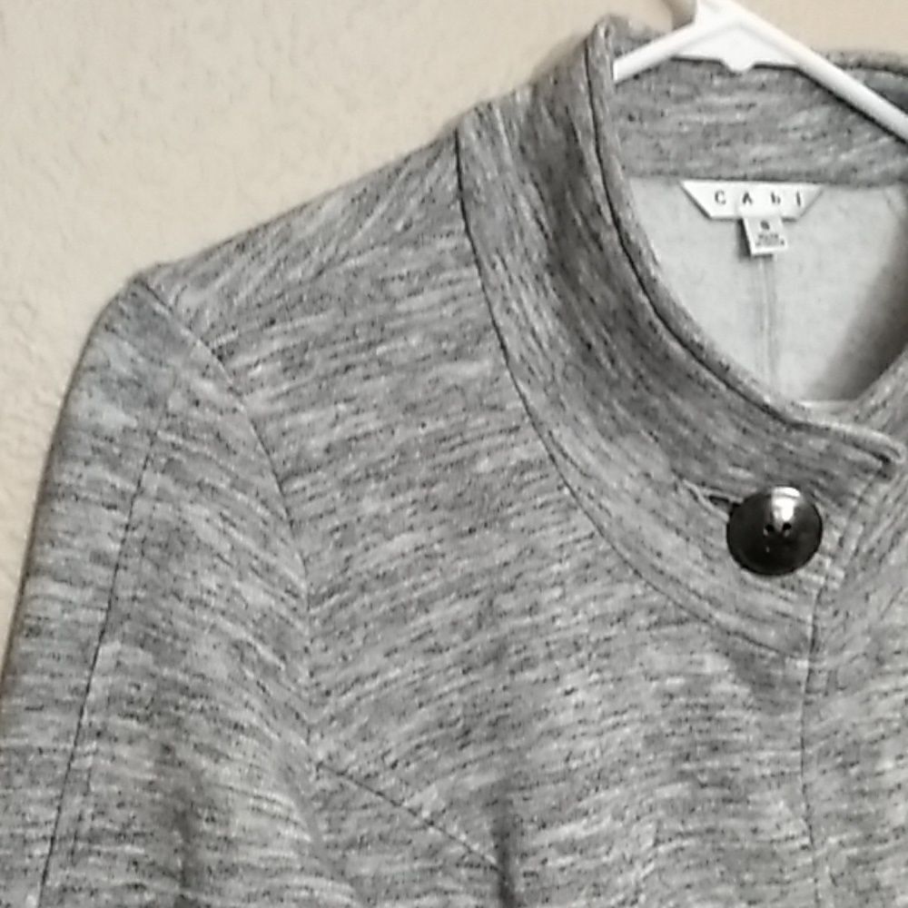 Cabi Jacket, Gray Sweatshirt Style Button Front Jacket - S - Picture 6 of 8